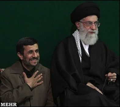 President Ahmadinejad and Ayatollah Khamenei. Credit: Mehr News Agency