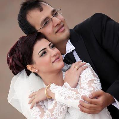 Nidal Darwish and his bride Kholoud Sukkariyeh.