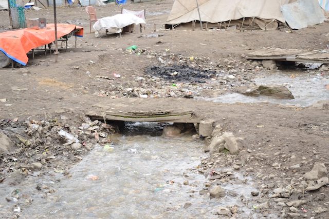 Human waste left behind by hundreds of thousands of pilgrims during the Amarnath Yatra in Indian-administered Kashmir flow untreated into nearby rivers. Credit: Athar Parvaiz/IPS