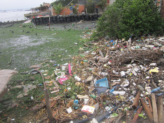 Once this was a white sandy beach close to the fishing village of Tubiacanga, in Guanabara bay, near Rio de Janeiro international airport. The city's population contributes to pollution and silting in this emblematic Brazilian bay. Credit: Mario Osava/IPS