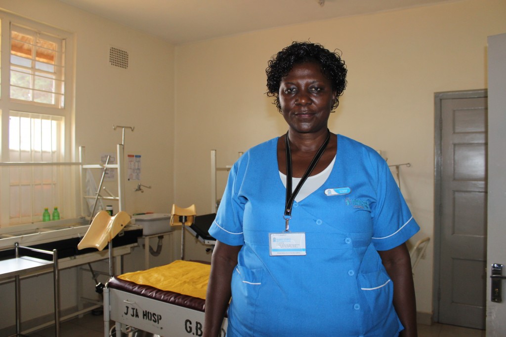 Catherine a nurse at Jinja referral hospital, likes to put herself in the shoes of her young patients. Credit: Lyndal Rowlands/IPS.