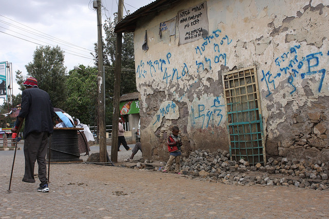 Off the main streets in Gonder, Ethiopia, poverty becomes starker. Credit: James Jeffrey/IPS