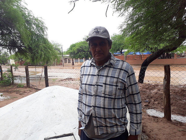 Antolín Soraire, a &amp;quot;criollo&amp;quot; farmer from the Chaco region of Salta, stands in front of one of the tanks he built in Los Blancos to collect rainwater, which provides families with drinking water for their needs during the six-month dry season in northern Argentina. Credit: Daniel Gutman/IPS