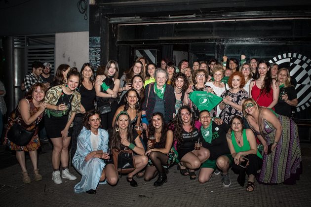 A picture from the end of the year party of the Argentine Actresses collective, which came out in full support of the public revelation by a colleague who said she was raped at the age of 16, in 2009, by a famous soap opera star almost 30 years older than her. Credit: Facebook-Actrices Argentinas