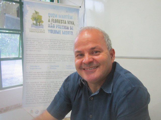 Since 2005 Paulo Henrique Pereira, Secretary of Environment in Extrema since 1995, has promoted the Water Conservator Project, which has won national and international awards for its success in recovering and preserving springs and streams, by paying for environmental services to rural landowners who reforest in this municipality in southeastern Brazil. &amp;quot;Planting trees is easy, creating a forest is more complex,&amp;quot; he says. Credit: Mario Osava/IPS