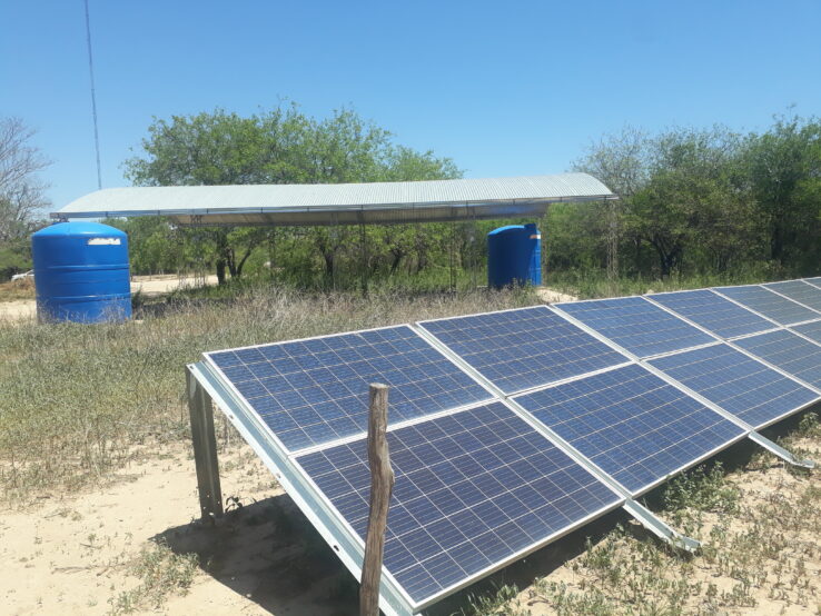 A community solar panel and rainwater harvesting roof installation near the El Impenetrable National Park in northern Argentina was built in 2019 by the Ministry of Environment and Sustainable Development, with support from the World Bank. CREDIT: Daniel Gutman/IPS