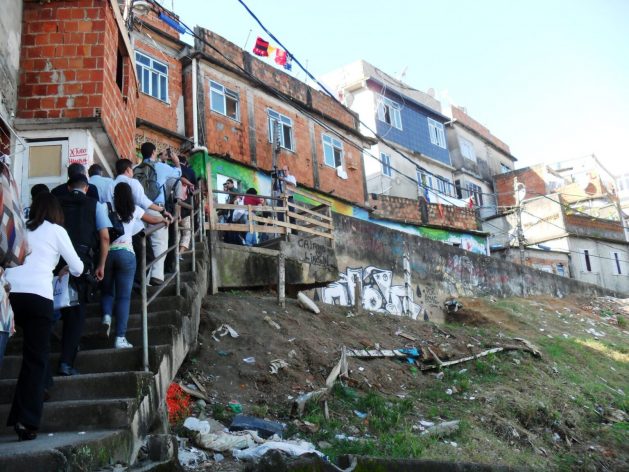 Long staircases, like the ones in this section of the Pavão-Pavãozinho favela, are the daily slog of residents of the steep hillside slums of Rio de Janeiro, Brazil – a symbol of Latin America's urban inequalities. CREDIT: Fabíola Ortiz/IPS