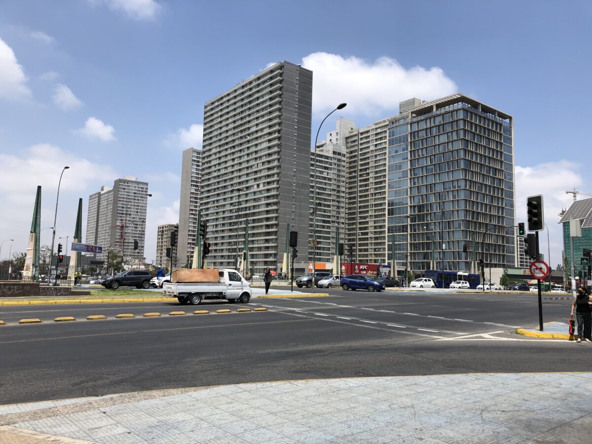 Twenty-story buildings, where each floor has 50 17-square-meter apartments, are called &amp;quot;vertical ghettos&amp;quot; and are inhabited mainly by immigrants. These ones are located in the Estación Central neighborhood, along Alameda Avenue that crosses Santiago de Chile. CREDIT: Orlando Milesi/IPS