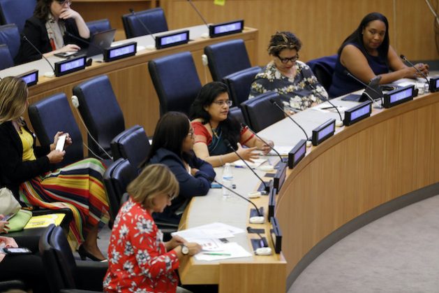Women attend an event on solutions for implementing gender-responsive climate action at the United Nations in 2019. Credit: UN Women/Ryan Brown.