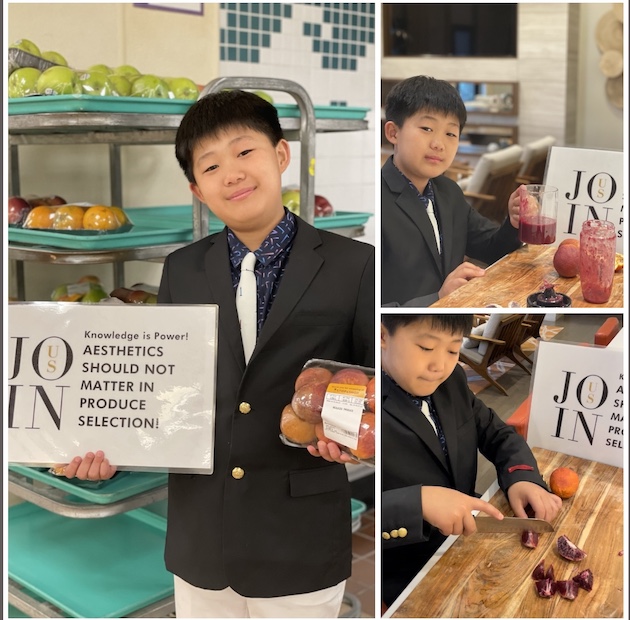 Alex Yoon inside the Stop and Shop, Massachusetts, USA. “I found these unwanted ugly fruits in this cart and decided to buy them to show that I am trying to reduce food waste instead of throwing them away. I blended them and made juice out of them.” 