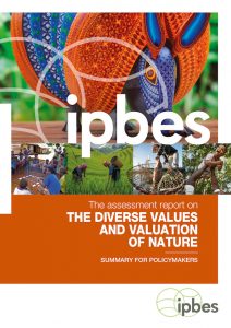 Değerler Değerlendirmesinin Politika Yapıcıları için IPBES Özetinin Kapağı.  Kredi bilgileri: IPBES