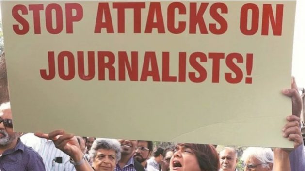 Journalists, writers, both local and international, have called on the authorities in India to respect human rights and release imprisoned writes and dissident and critical voices. Protests about media freedom have become more urgent in recent years since this protest by the Mumbai Press Club. Credit: Facebook