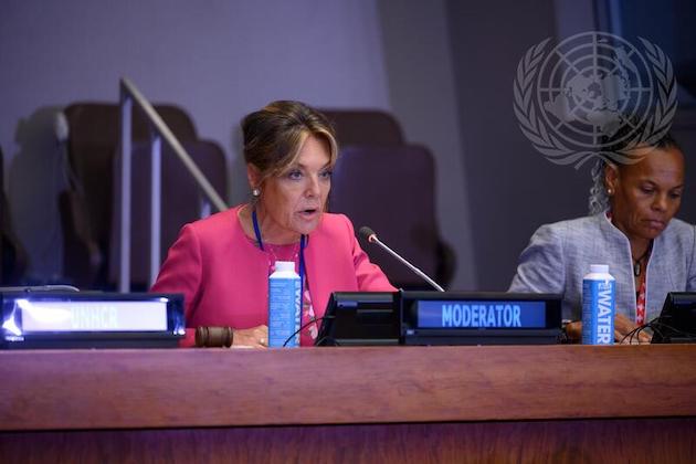 Yasmine Sherif, CEO of Education Cannot Wait, is concerned that the world has the highest number of displaced people since World War II.  Credit: UN