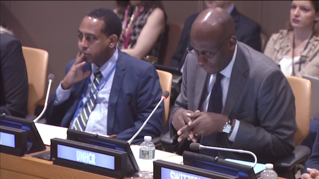 Etiyopya Daimi Temsilci Yardımcısı Yoseph Kassaye ve UNHCR'nin New York'taki BM Genel Merkezi'ndeki Operasyonlardan Sorumlu Yüksek Komiser Yardımcısı Raouf Mazou Kredi: Juliet Morrison/IPS