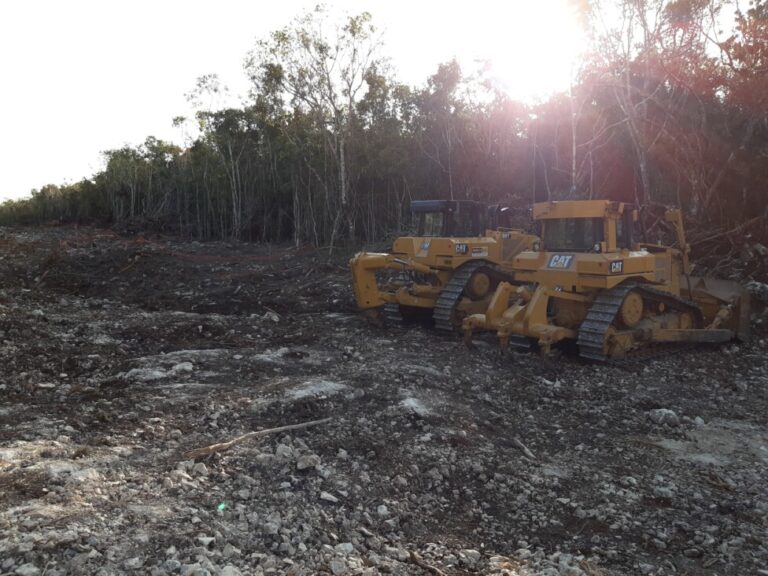 The construction of the Mayan Train has involved logging in several jungle areas in southeastern Mexico. The photo shows a breach opened by a backhoe on the outskirts of Playa del Carmen, in the state of Quintana Roo, in March 2022, without the required intervention by the environmental prosecutor's office. CREDIT: Emilio Godoy/IPS
