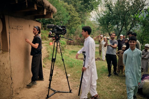 Researcher, Billy Offland (left), filming a documentary on biodiversity in Kashmir. Credit: Billy Offland
