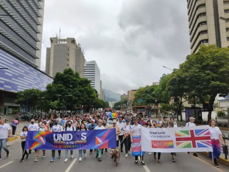 Marches for the rights of the LGBTIQ+ community and against discrimination are growing in size in Venezuela, and groups of European residents and diplomats have even joined in on some occasions. CREDIT: EU