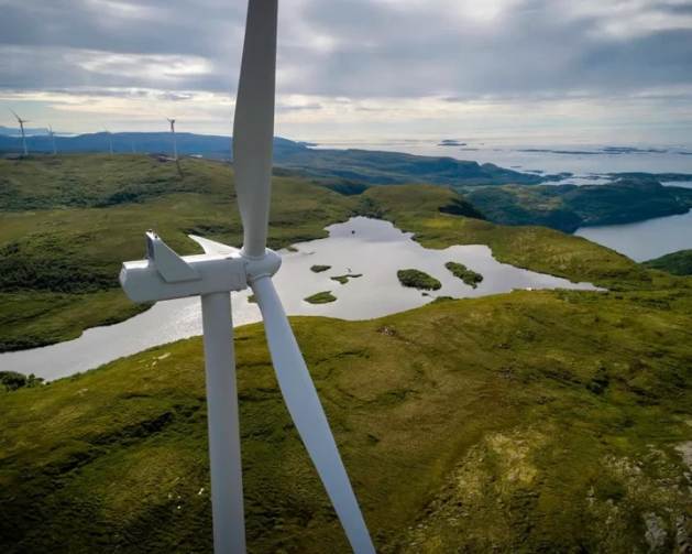 One of the six wind farms installed in Fosen.  They remain active even though the Norwegian Supreme Court ruled in 2021 that they were illegal and violated the rights of Sami reindeer herders.  Photo: StatKraft