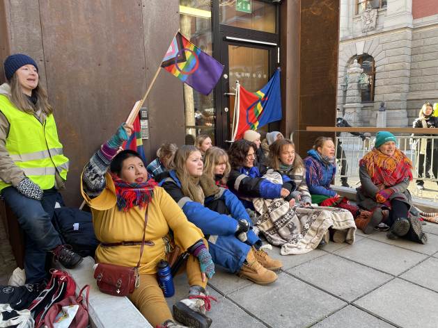 The protest started on February 23 by blockading the Ministry of Oil and Energy for four days before spreading to other ministries. (Jannicke Totland/ Natur og Ungdom)