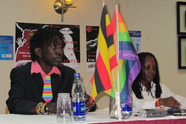 Activists from Freedom and Roam Uganda launch LGBTQI+ campaigns, My Body is Not a Battlefield and Break the Chains, Stop Violence campaigns. Credit: Wambi Michael/IPS