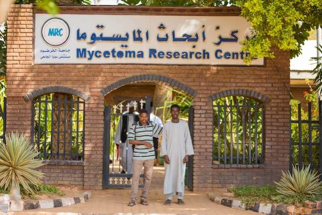 Patients outside the Mycetoma Research Center in Sudan. Credit: DNDi