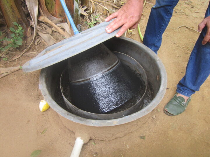 The UASB reactor is an important component in the system for reusing bath and kitchen water for family farming in Brazil's semiarid Northeast. CREDIT: Mario Osava / IPS