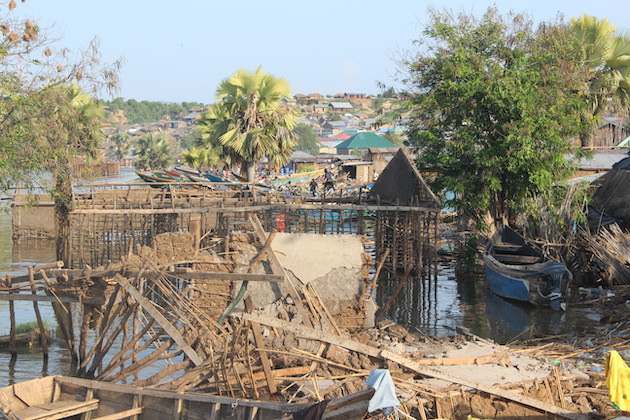 A fishing village in Uganda's Albertine Region impacted by floods. Floods and mudslides have become frequent in many parts of Uganda. Credit: Wambi Michael/IPS