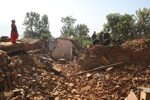 The earthquake destroyed homes and killed more than 150 people.  Credit: Barsha Shah/IPS