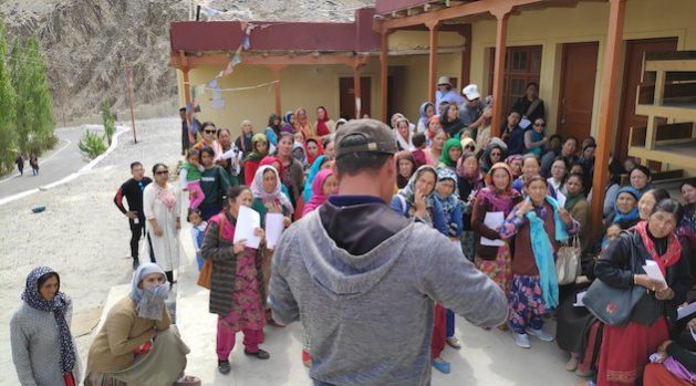 Nordan Otzer during a cancer awareness event in a village in Ladakh, India. Credit: Athar Parvaiz/IPS