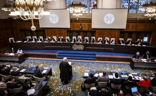 The International Court of Justice, the principal judicial organ of the UN, holds public hearings on the request for the indication of provisional measures submitted by South Africa in the case South Africa v. Israel on 11 and 12, 2024, at the Peace Palace in The Hague, the seat of the Court. Credit: ICJ