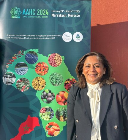 Yvonne Pinto, the incoming Director General of the International Rice Research Institute, at the 5th All Africa Horticulture Conference in Marrakesh, Morocco, February 26 to March 1, 2024. Photo Credit: Supplied by Yvonne Pinto