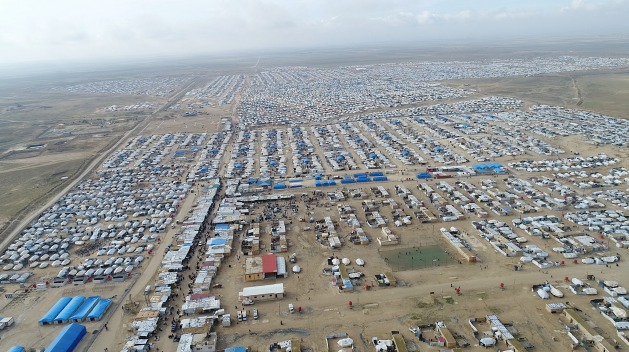 Aerial view of the Al Hol camp, in northeastern Syria, 655 kilometres from Damascus. It hosts more than 50,000 people, of which almost 30,000 are children of dozens of different nationalities. Credit: Jewan Abdi / IPS