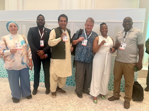 Faisal Parish (third left) with other members of the GEF CSO Network from Asia, the Middle East and Africa. One of their responsibilities is to collect and share feedback with GEF on its current fund disbursement and implementation process. Credit: Stella Paul/IPS