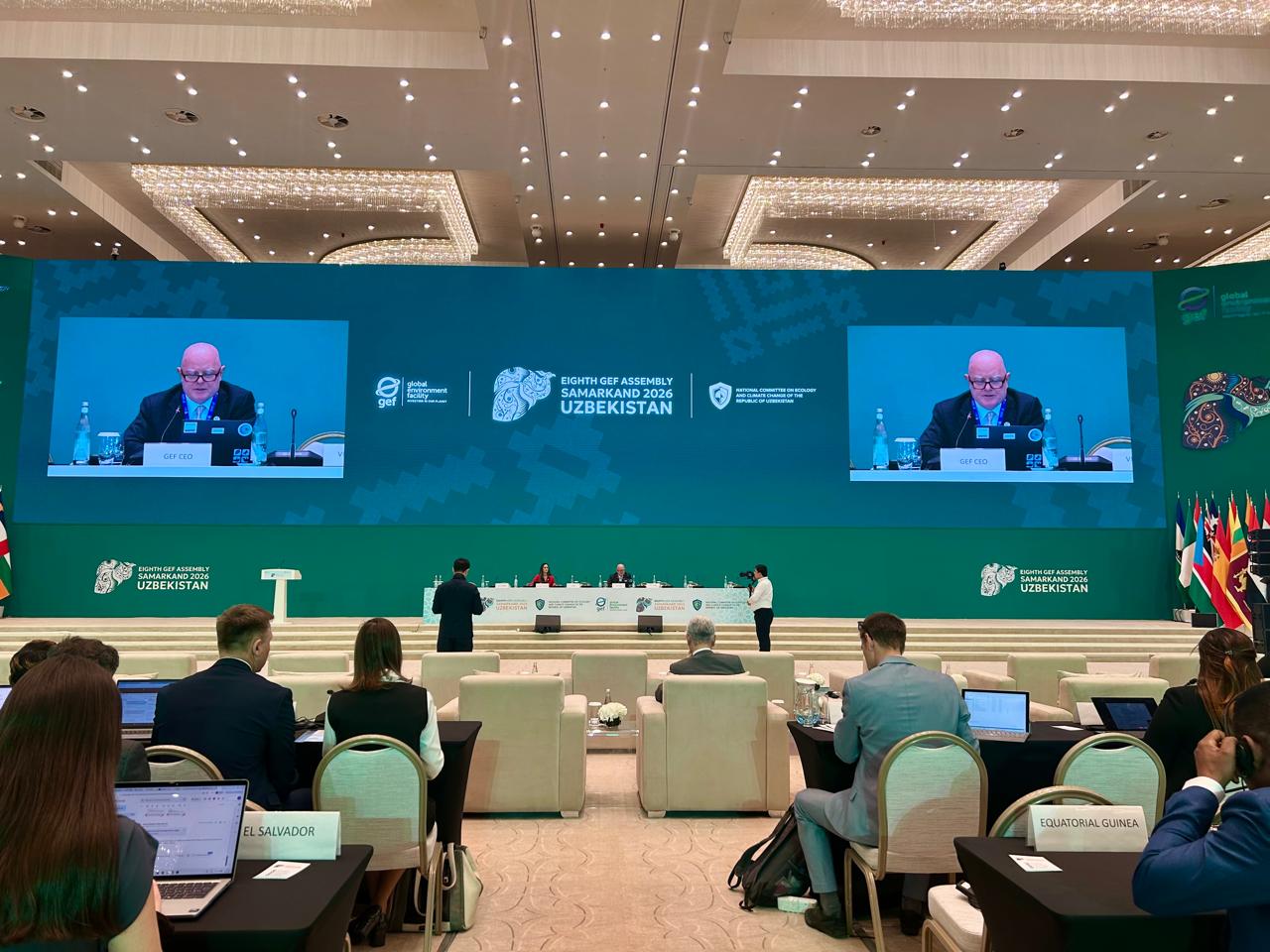 Claude Gascon, Interim Chief Executive Officer and Chairperson of the Global Environment Facility (GEF), addresses the Eighth GEF Assembly. Credit: Stella Paul/IPS